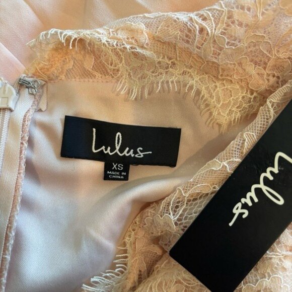 Lulus Size XS Divine Evening Blush Pink Lace Chiffon Maxi Dress NWT - Picture 10 of 10